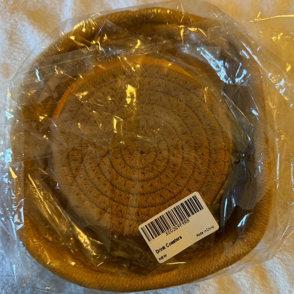 Smiley Face Woven Basket with Coasters - Picture 5 of 5